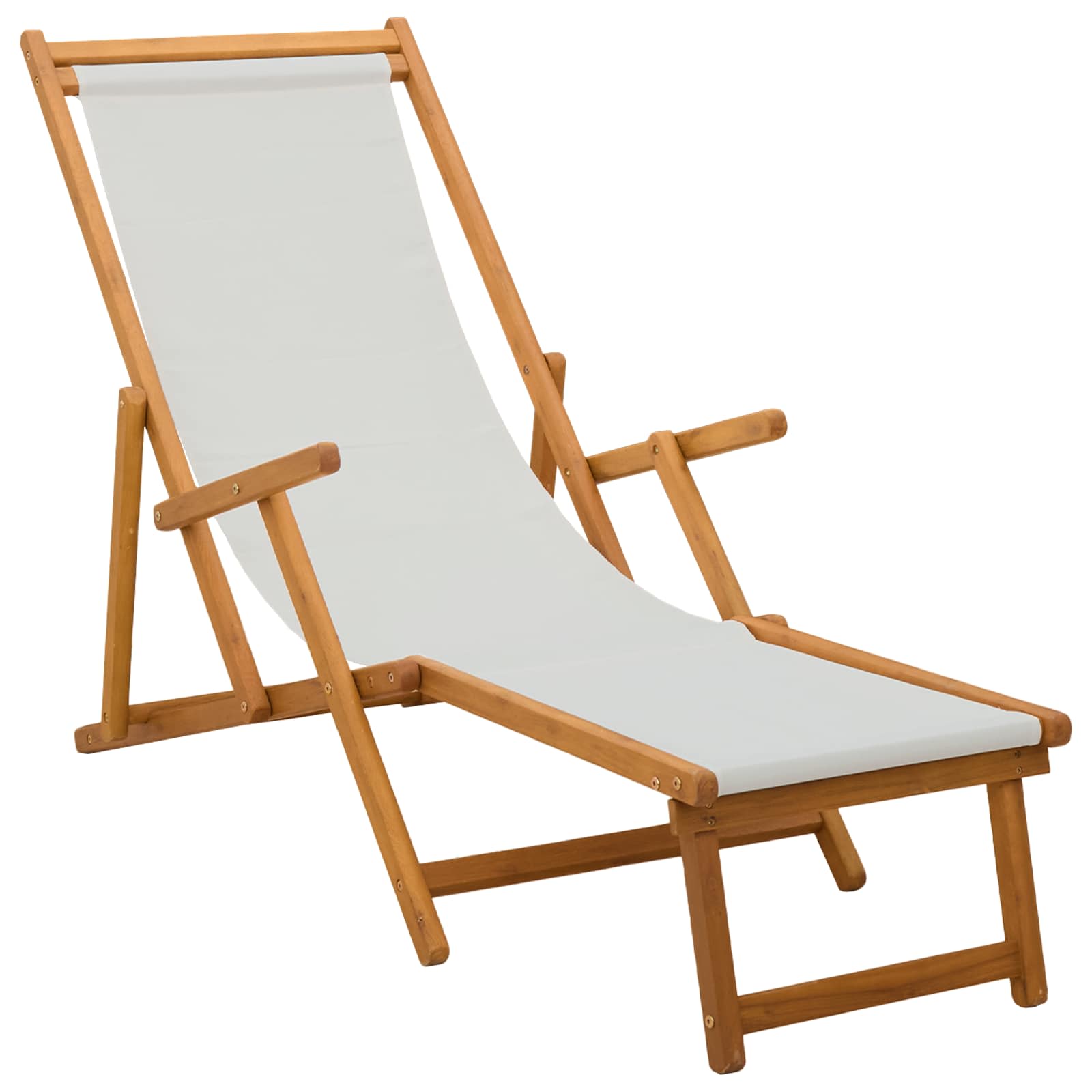 Klappbare Sonnenliege 2 pcs 3 Position Massives Eukalyptus Holz