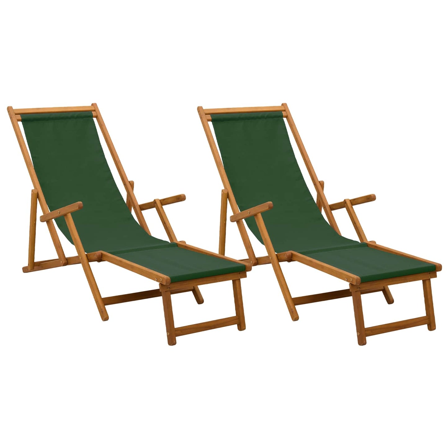 Klappbare Sonnenliege 2 pcs 3 Position Massives Eukalyptus Holz