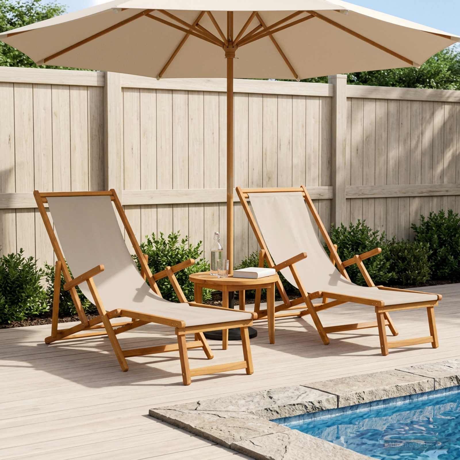Klappbare Sonnenliege 2 pcs 3 Position Massives Eukalyptus Holz
