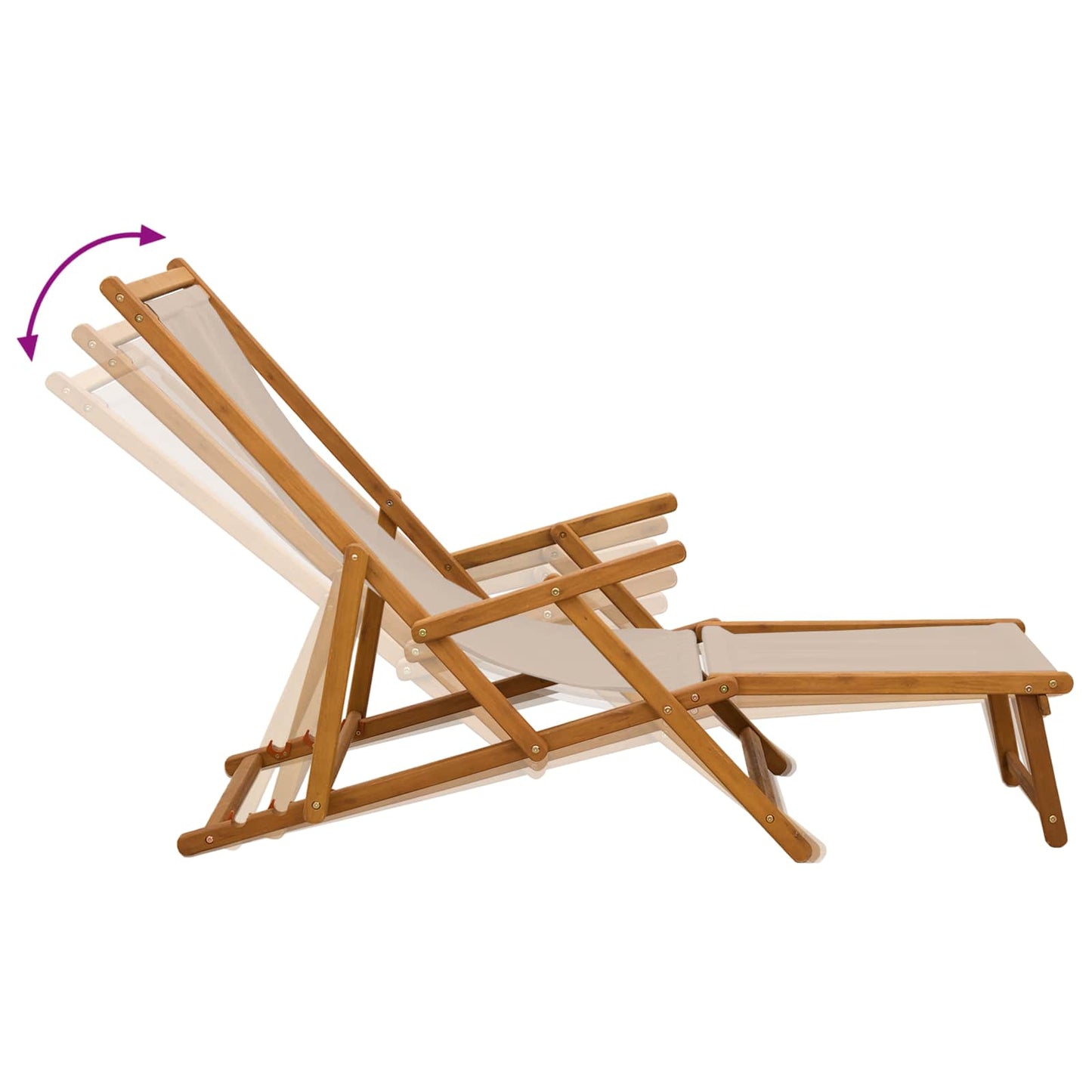 Klappbare Sonnenliege 2 pcs 3 Position Massives Eukalyptus Holz