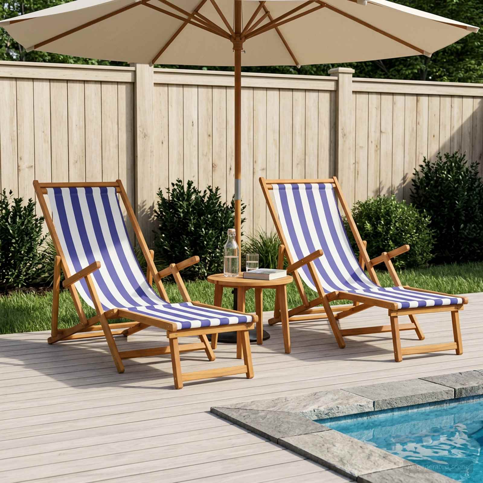 Klappbare Sonnenliege 2 pcs 3 Position Massives Eukalyptus Holz