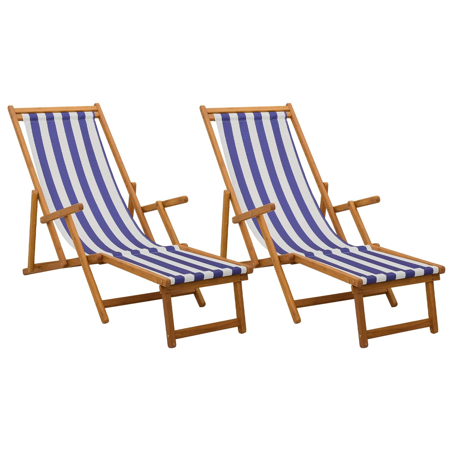 Klappbare Sonnenliege 2 pcs 3 Position Massives Eukalyptus Holz