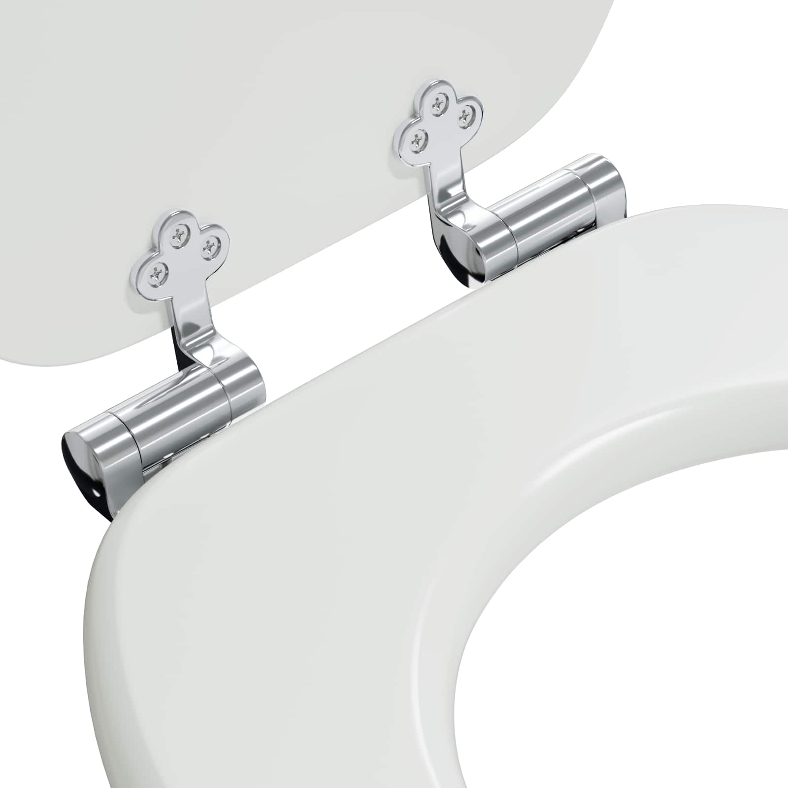 Soft-Close Toilet Seat Weiß 44 x 38 cm MDF-Platte