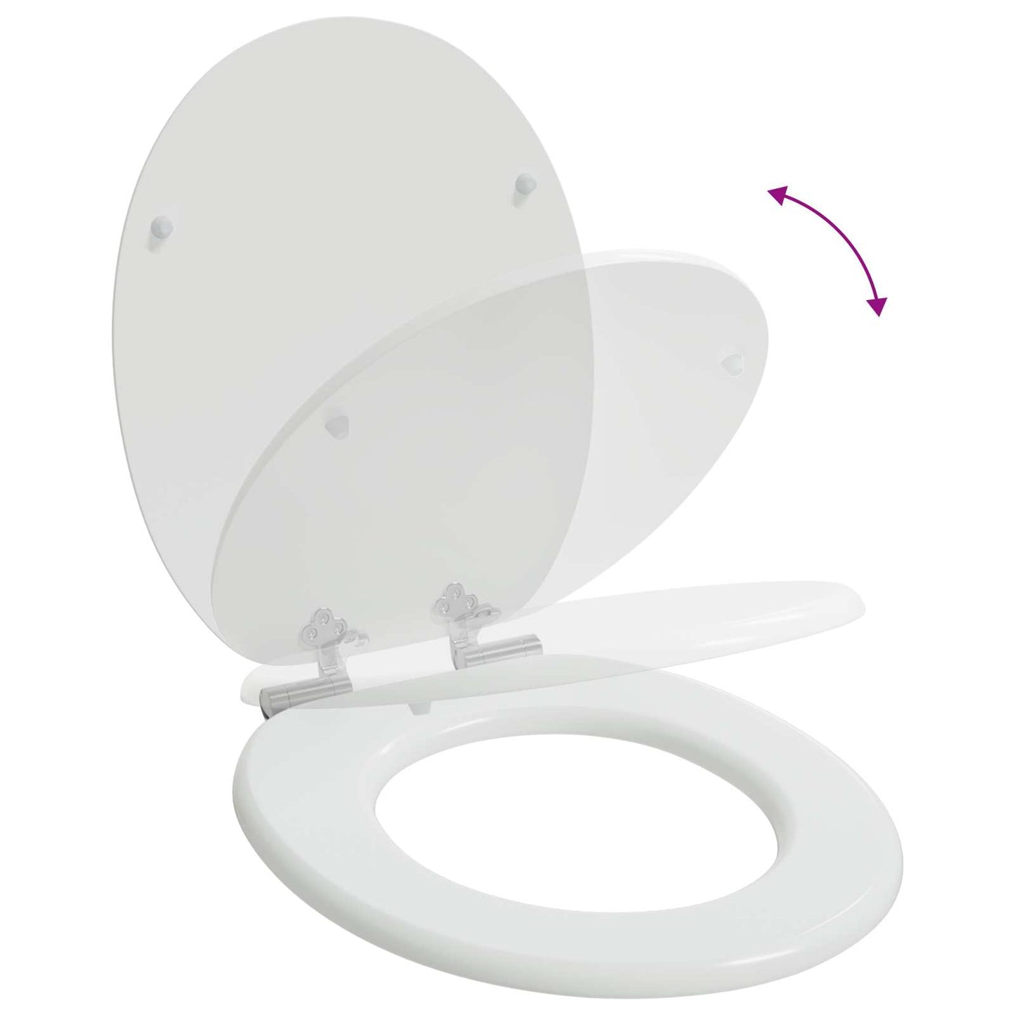 Soft-Close Toilet Seat Weiß 44 x 38 cm MDF-Platte