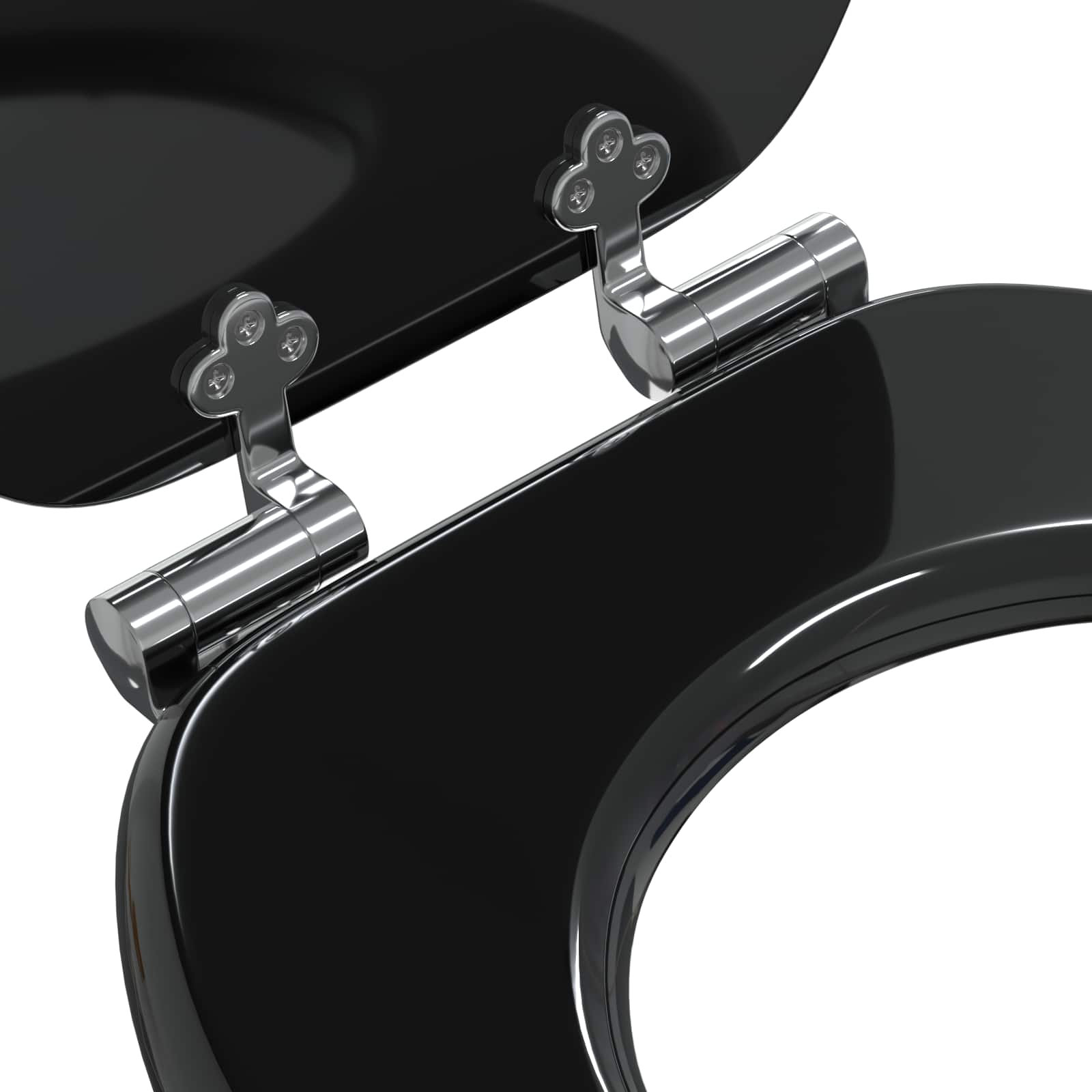 Soft-Close Toilet Seat Schwarz 44 x 38 cm MDF-Platte