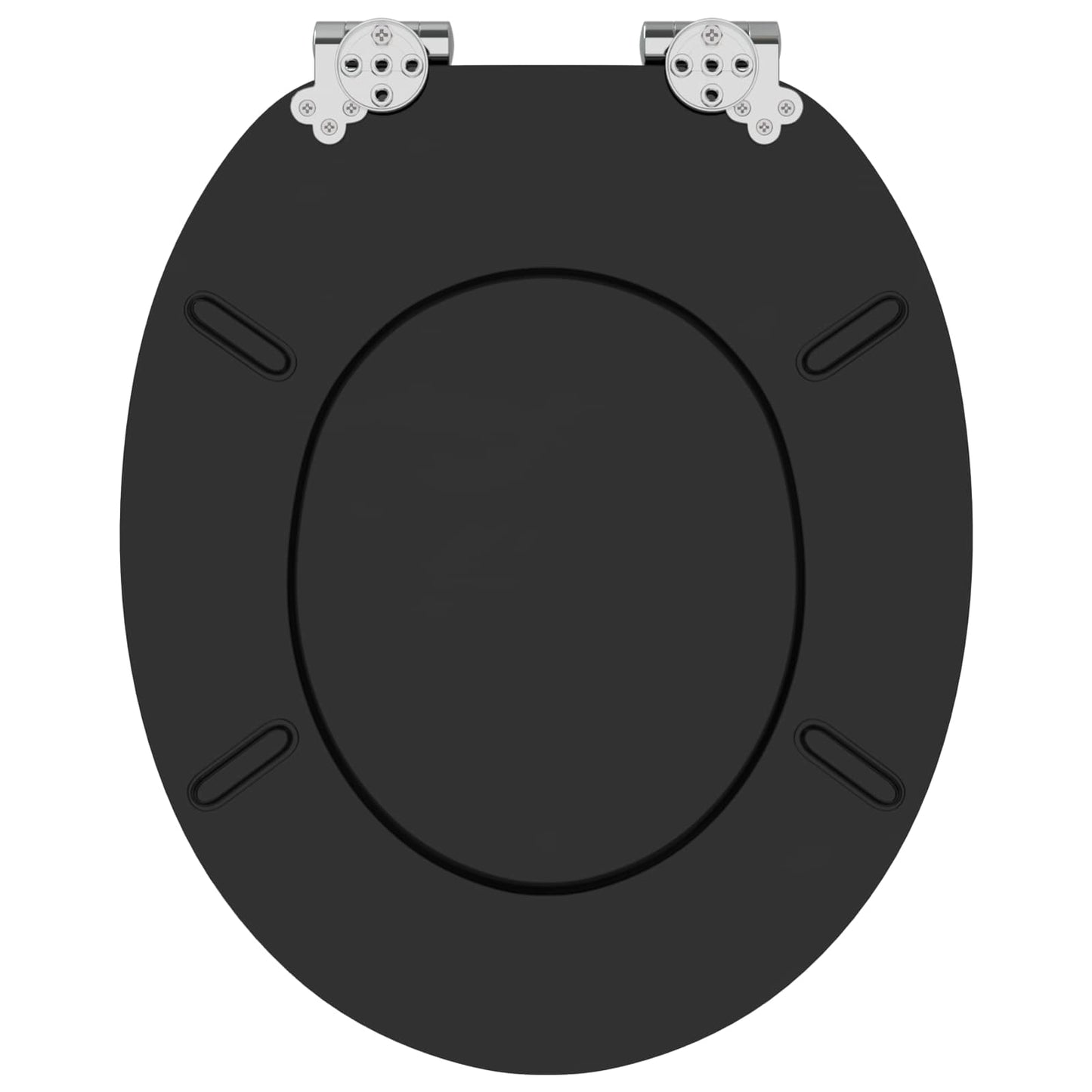 Soft-Close Toilet Seat Schwarz 44 x 38 cm MDF-Platte