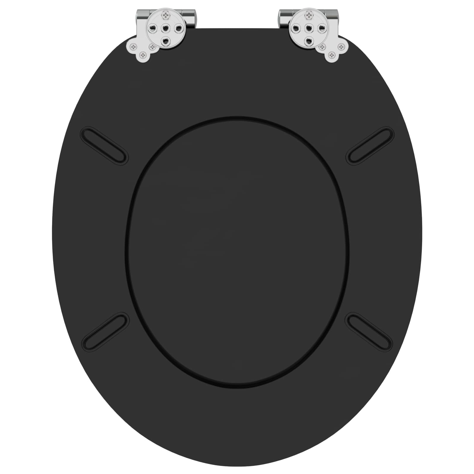 Soft-Close Toilet Seat Schwarz 44 x 38 cm MDF-Platte