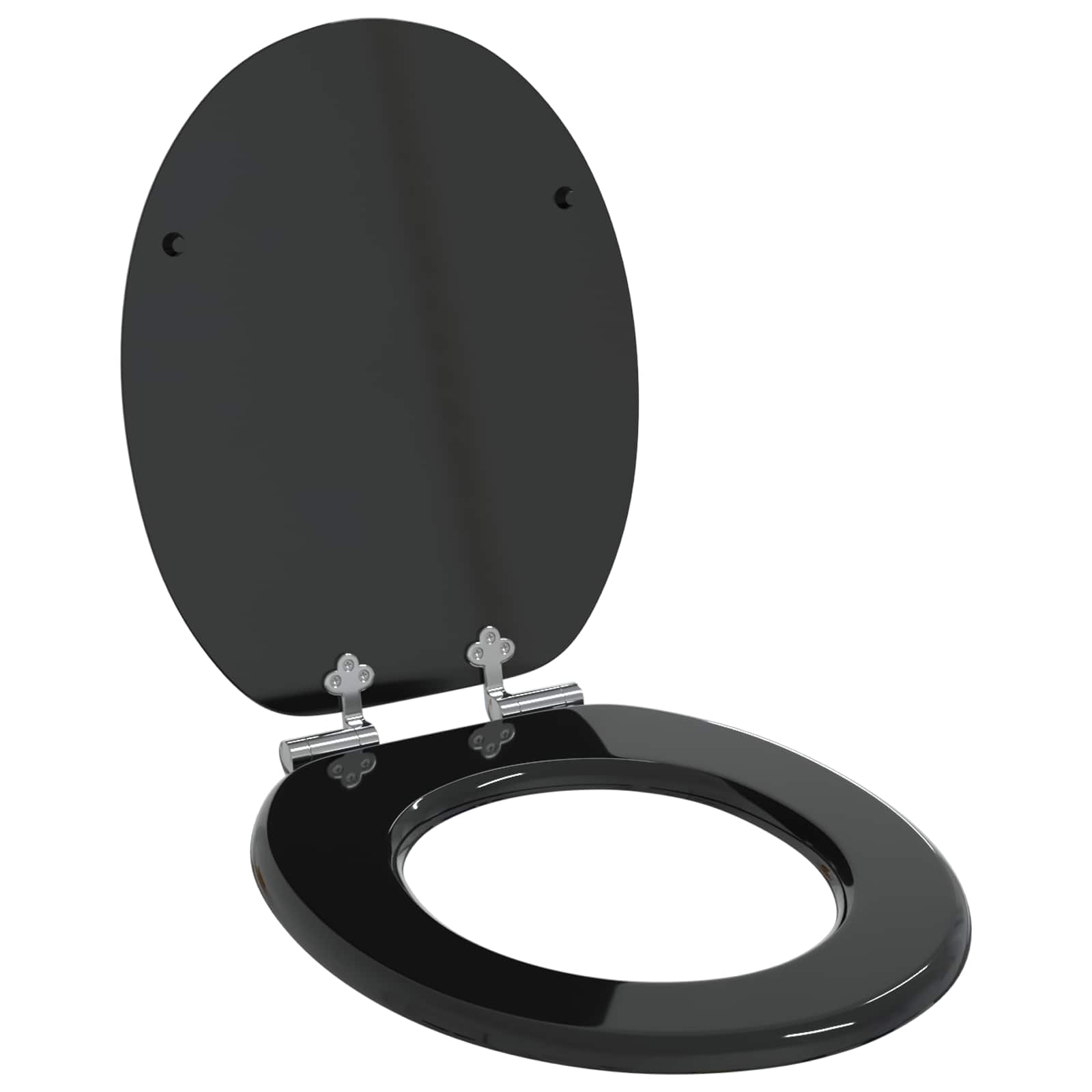 Soft-Close Toilet Seat Schwarz 44 x 38 cm MDF-Platte