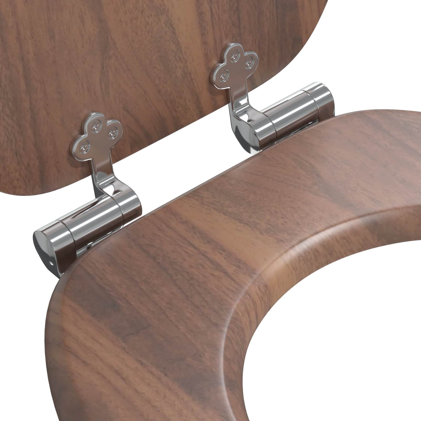 Soft-Close Toilet Seat Braun 44 x 38 cm MDF-Platte