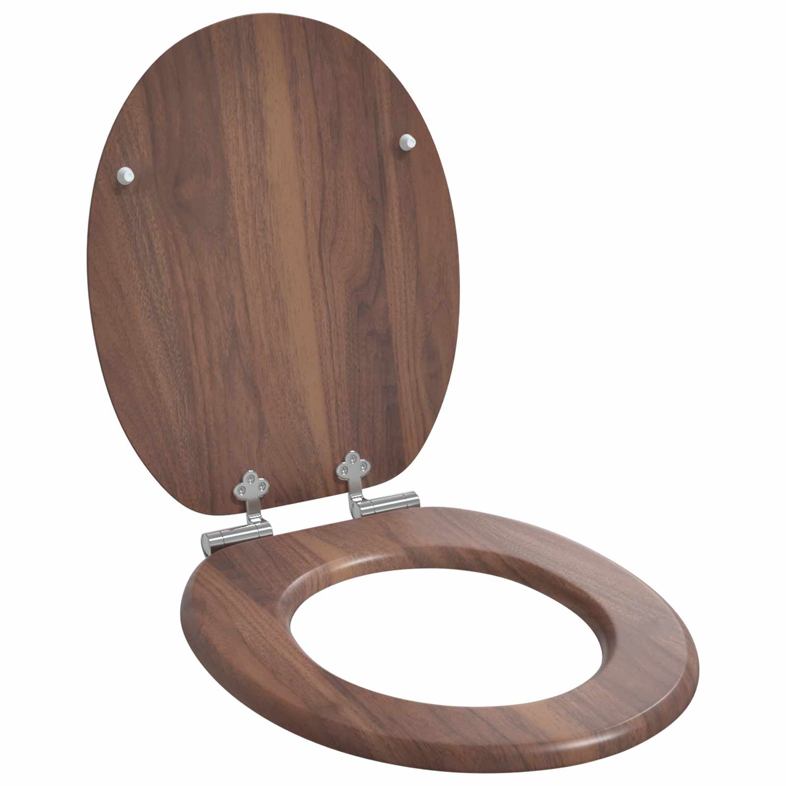 Soft-Close Toilet Seat Braun 44 x 38 cm MDF-Platte