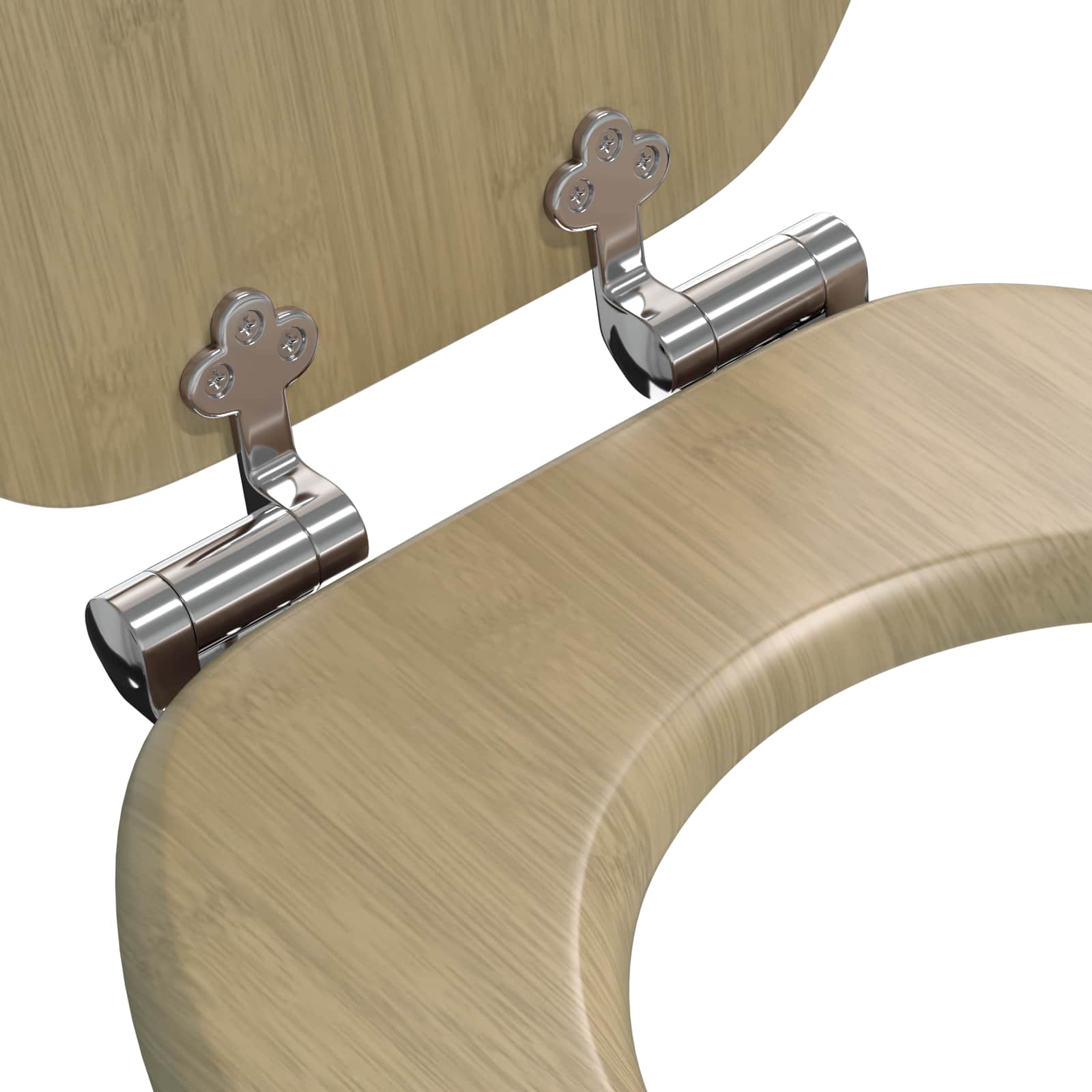 Soft-Close Toilet Seat Heller Bambusfarbton 44 x 38 cm