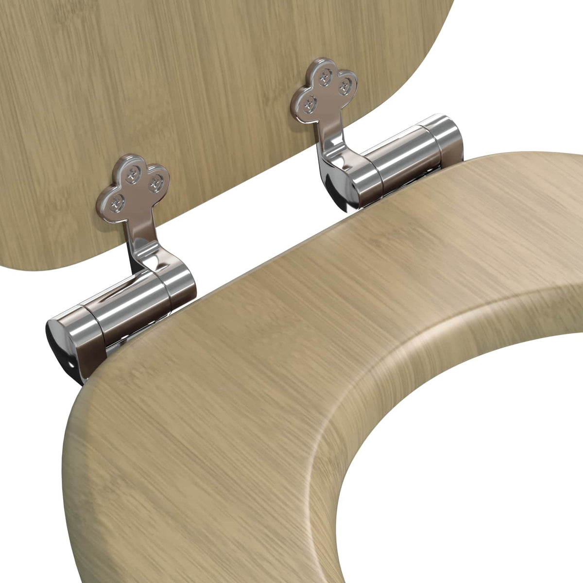 Toilettensitz Heller Bambusfarbton 44 x 38 cm Holzwerkstoff
