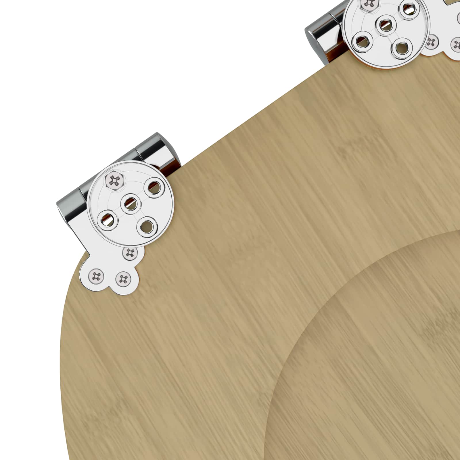Soft-Close Toilet Seat Heller Bambusfarbton 44 x 38 cm