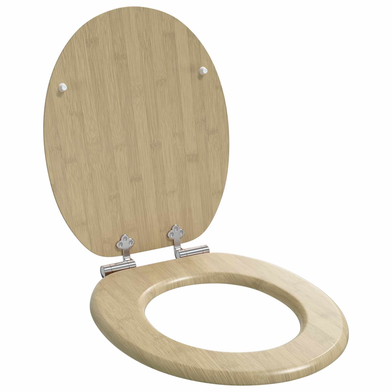 Soft-Close Toilet Seat Heller Bambusfarbton 44 x 38 cm