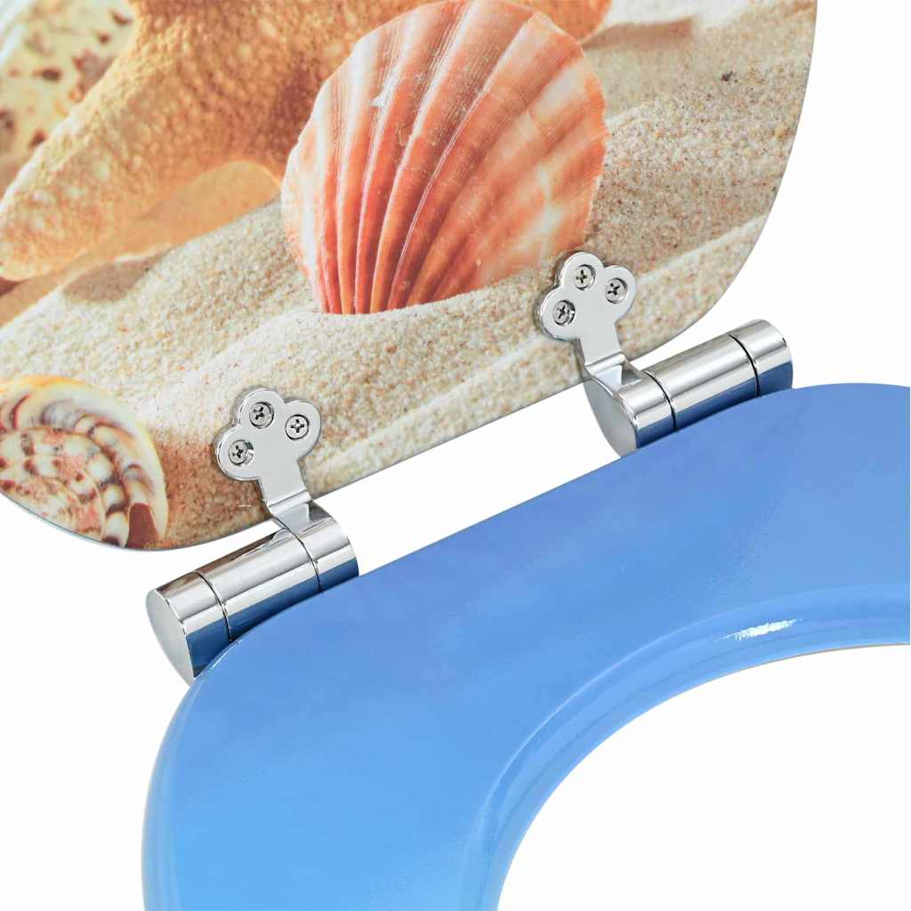 Soft-Close Toilet Seat Meeres Muschel 44 x 38 cm MDF-Platte