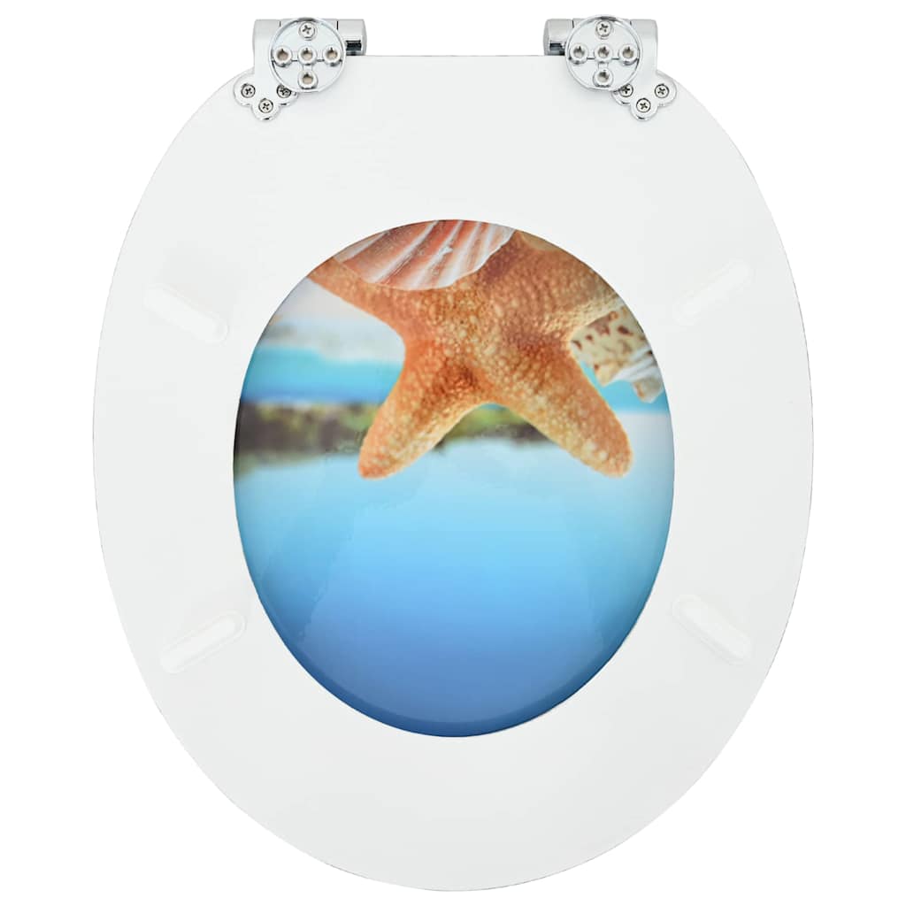 Soft-Close Toilet Seat Meeres Muschel 44 x 38 cm MDF-Platte