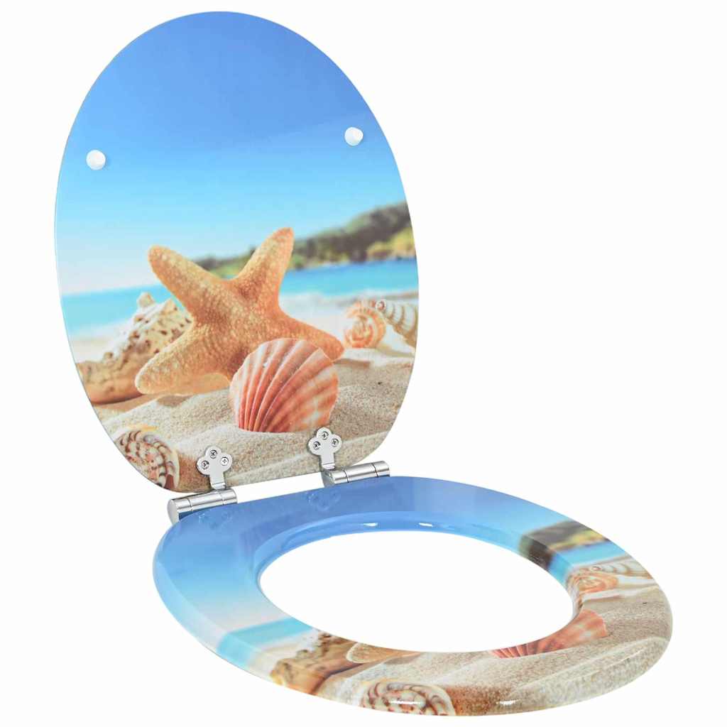 Soft-Close Toilet Seat Meeres Muschel 44 x 38 cm MDF-Platte
