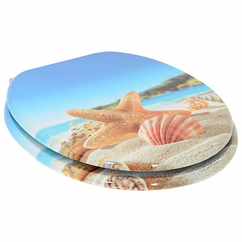 Soft-Close Toilet Seat Meeres Muschel 44 x 38 cm MDF-Platte