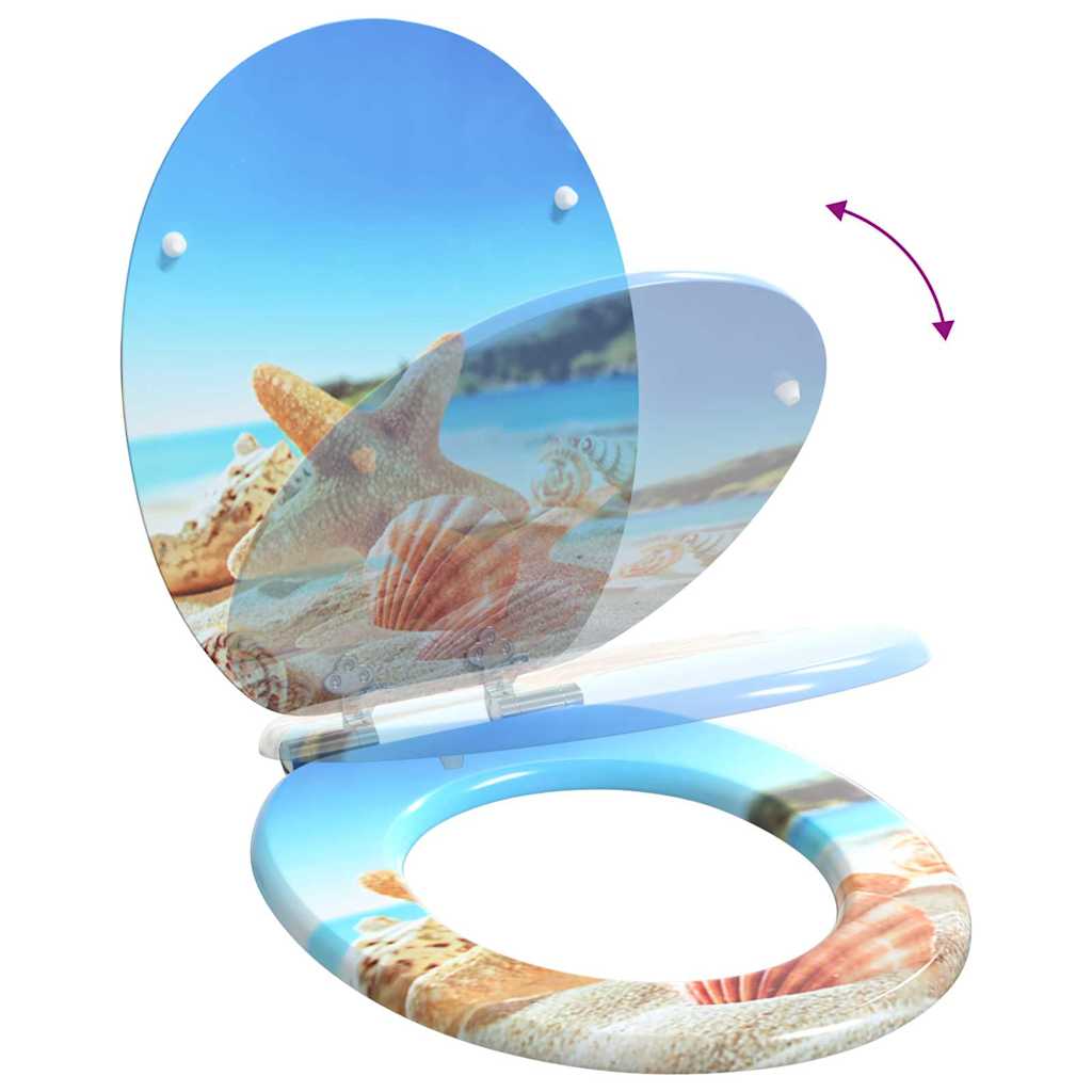 Soft-Close Toilet Seat Meeres Muschel 44 x 38 cm MDF-Platte