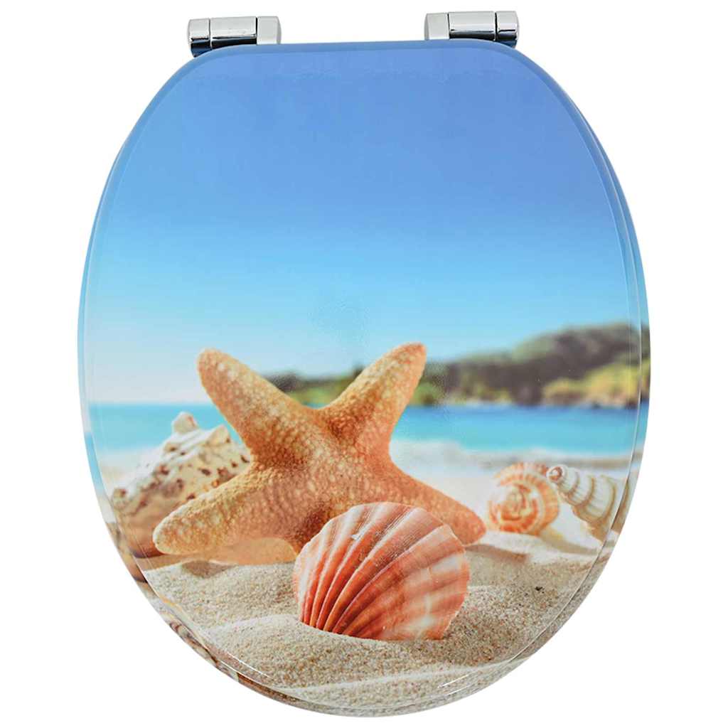 Soft-Close Toilet Seat Meeres Muschel 44 x 38 cm MDF-Platte