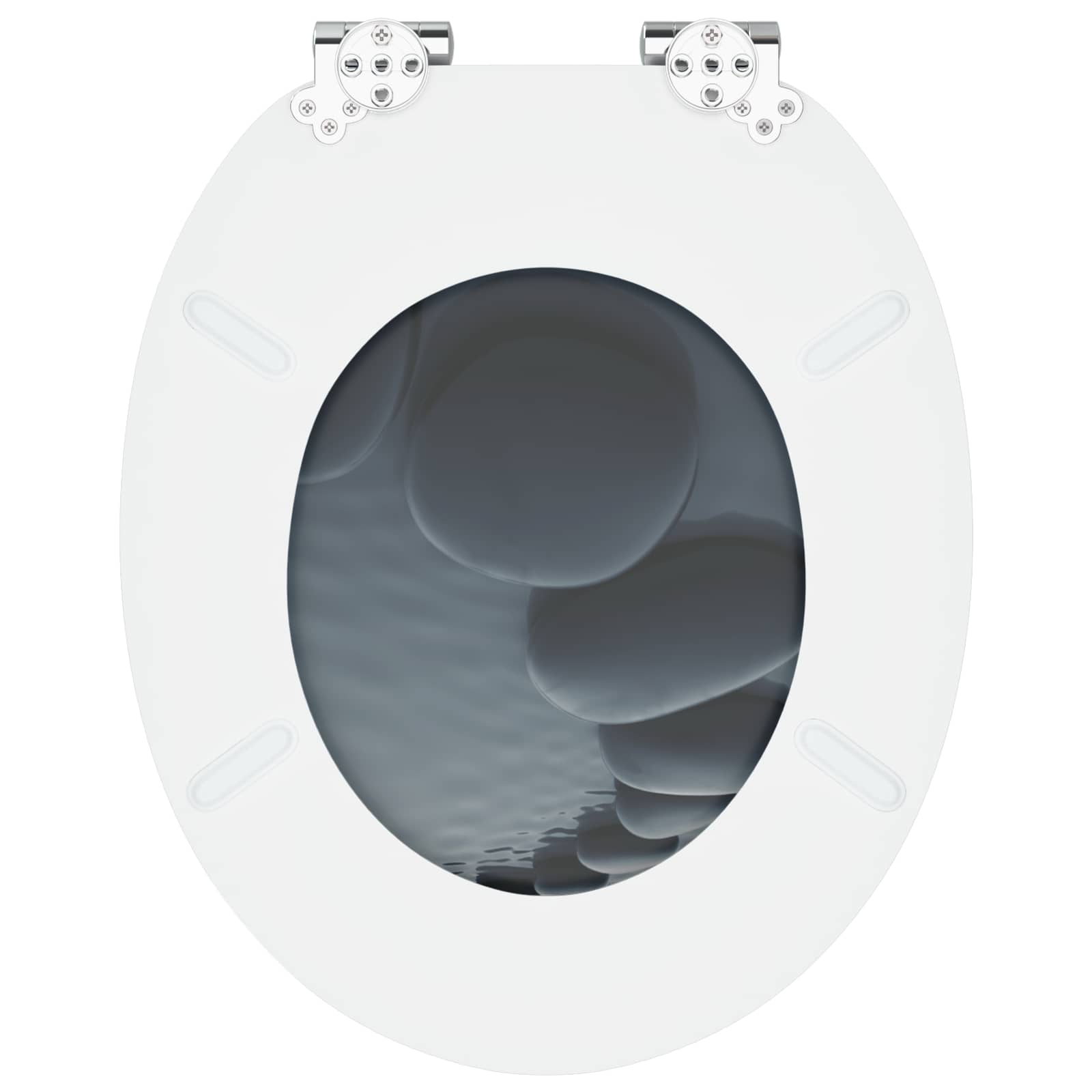 Soft-Close Toilet Seat Grau 44 x 38 cm MDF-Platte