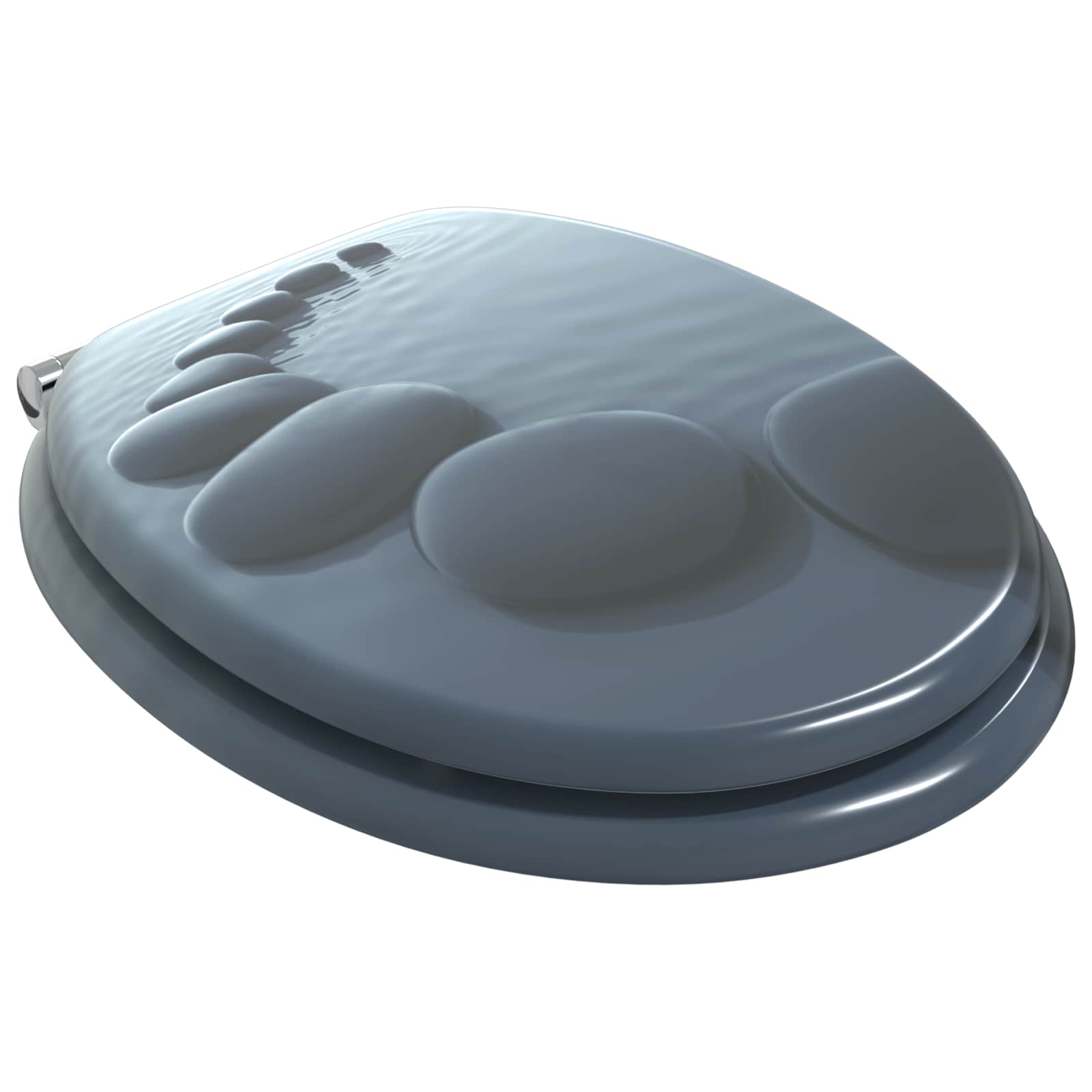 Soft-Close Toilet Seat Grau 44 x 38 cm MDF-Platte