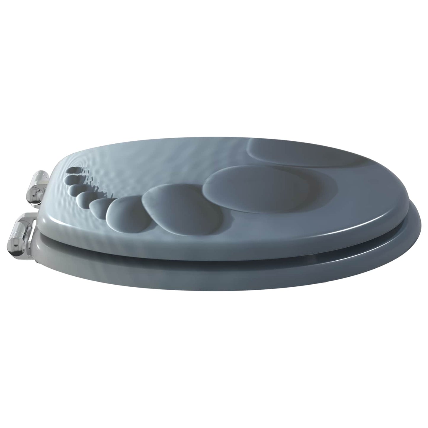 Soft-Close Toilet Seat Grau 44 x 38 cm MDF-Platte