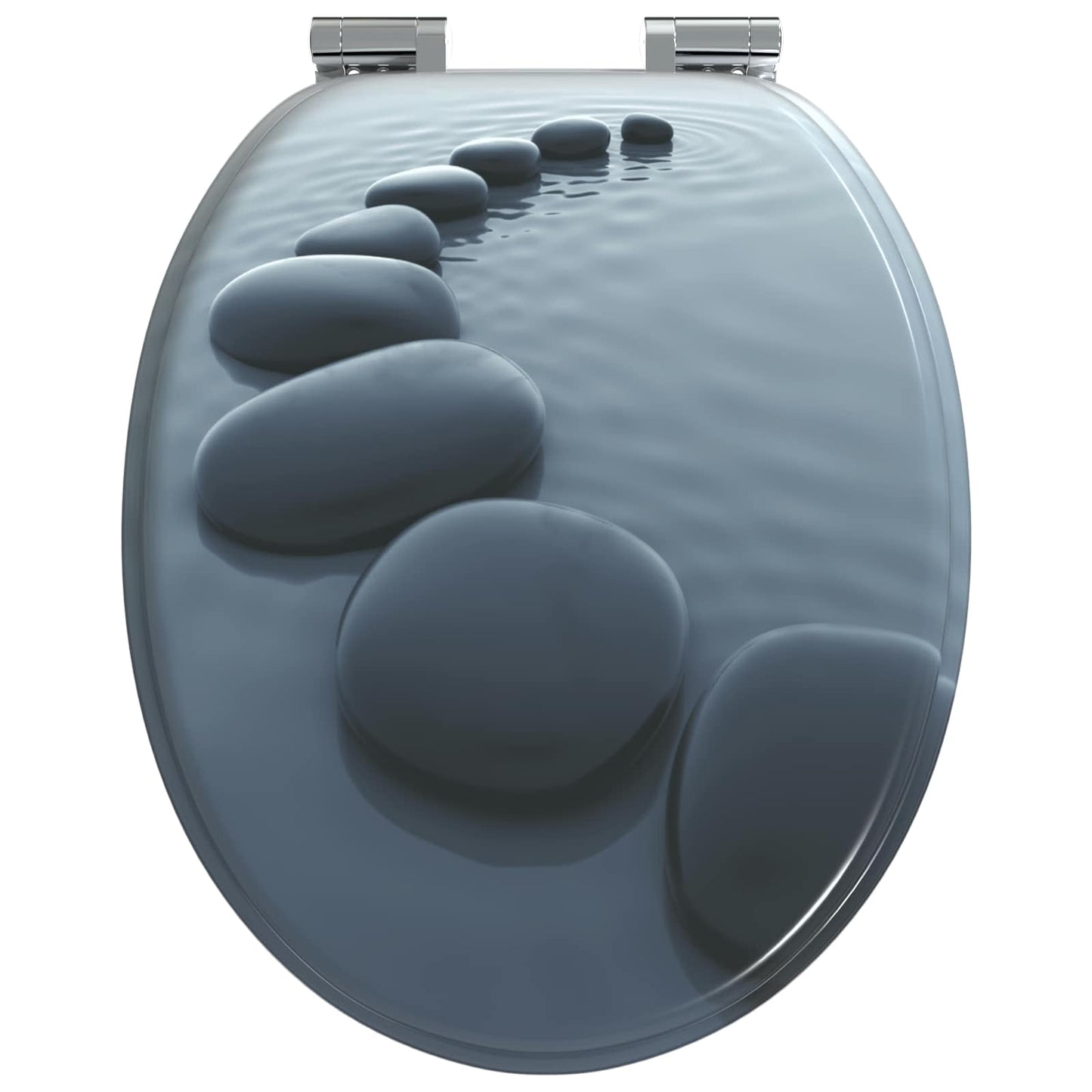 Soft-Close Toilet Seat Grau 44 x 38 cm MDF-Platte