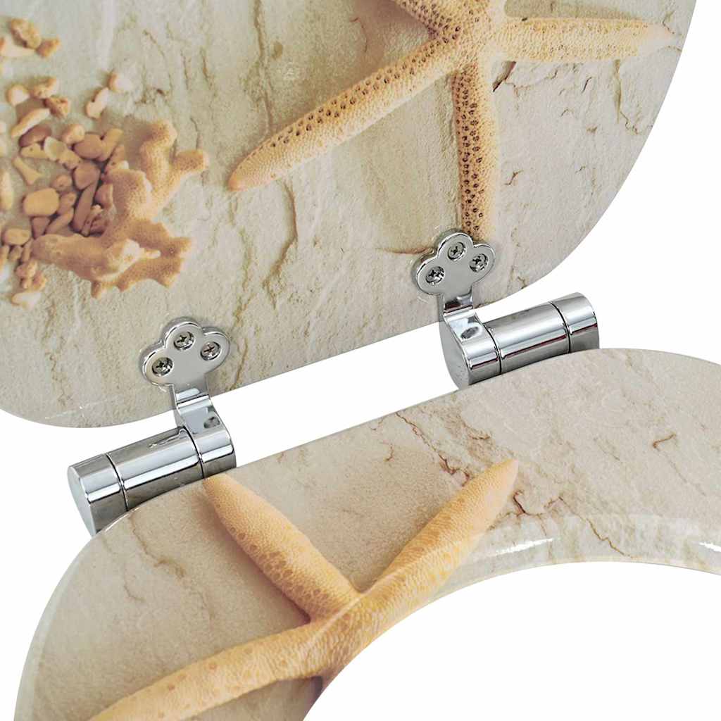 Soft-Close Toilet Seat Gelb und Weiß 44 x 38 cm MDF-Platte