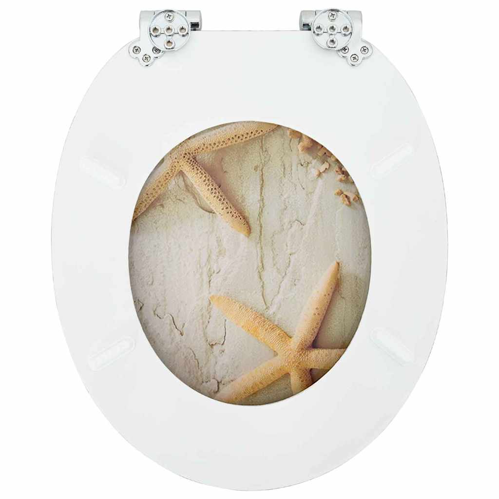 Soft-Close Toilet Seat Gelb und Weiß 44 x 38 cm MDF-Platte