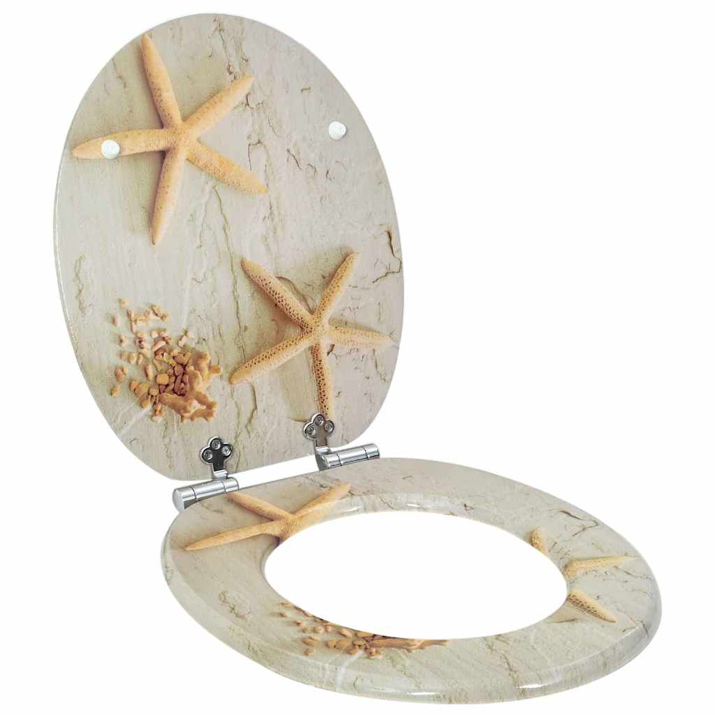 Soft-Close Toilet Seat Gelb und Weiß 44 x 38 cm MDF-Platte