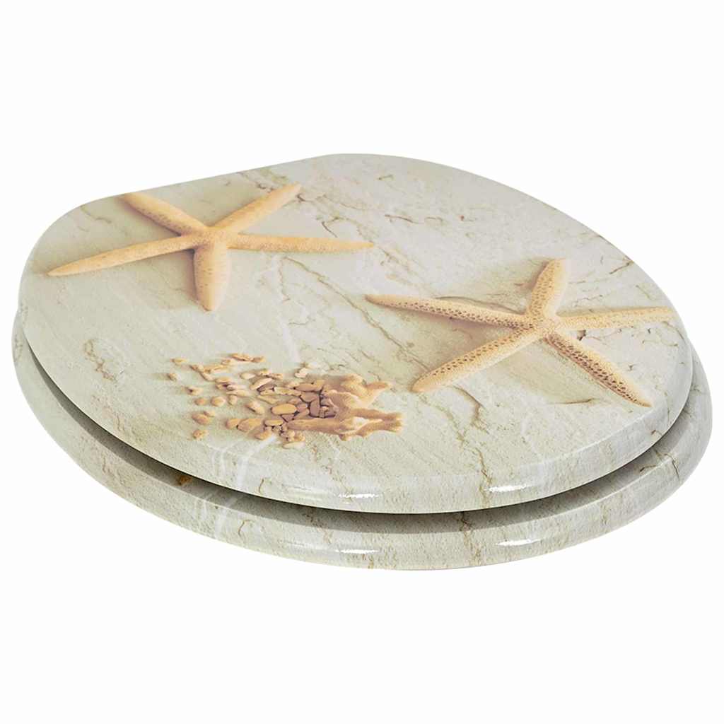 Soft-Close Toilet Seat Gelb und Weiß 44 x 38 cm MDF-Platte
