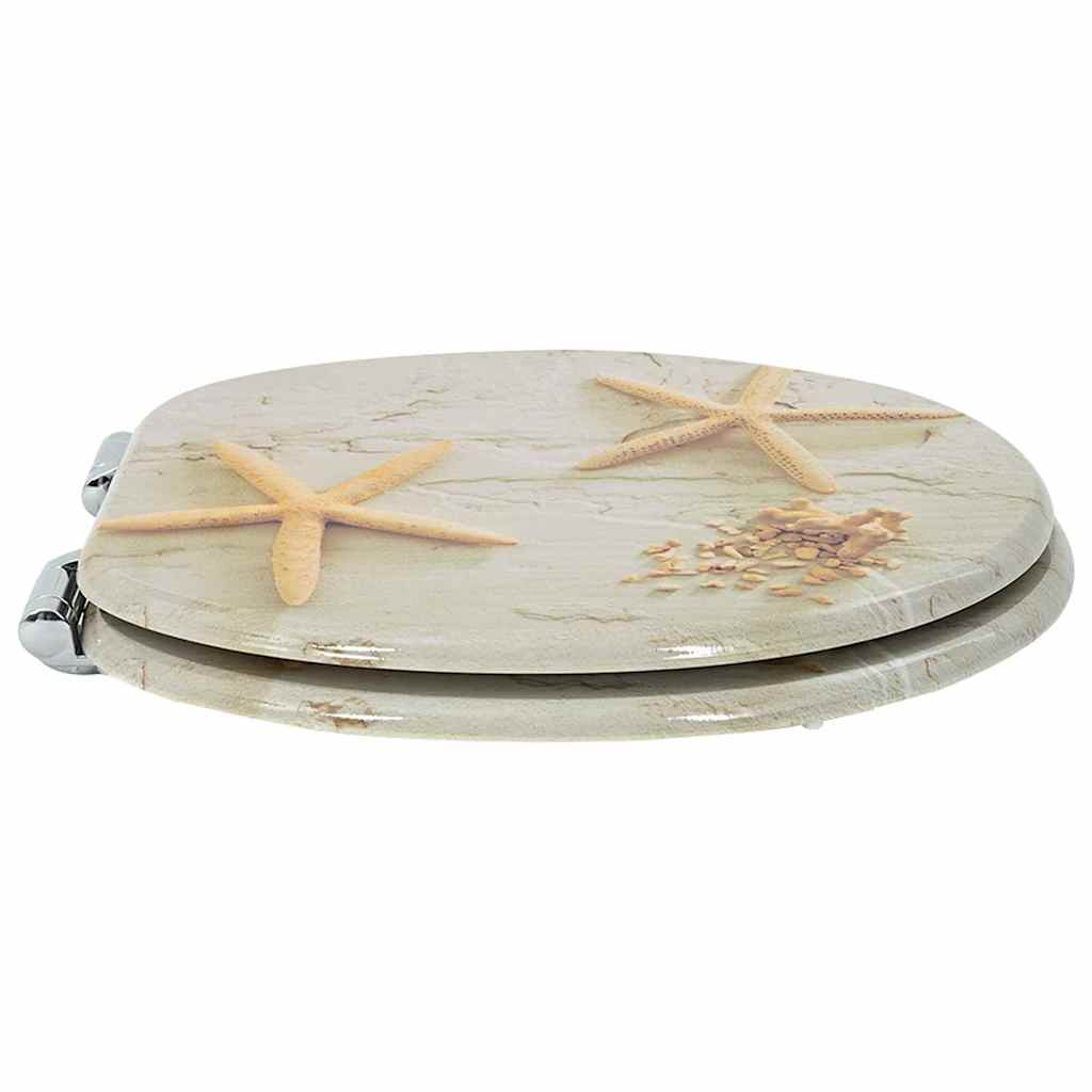 Soft-Close Toilet Seat Gelb und Weiß 44 x 38 cm MDF-Platte