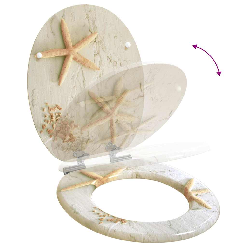 Soft-Close Toilet Seat Gelb und Weiß 44 x 38 cm MDF-Platte