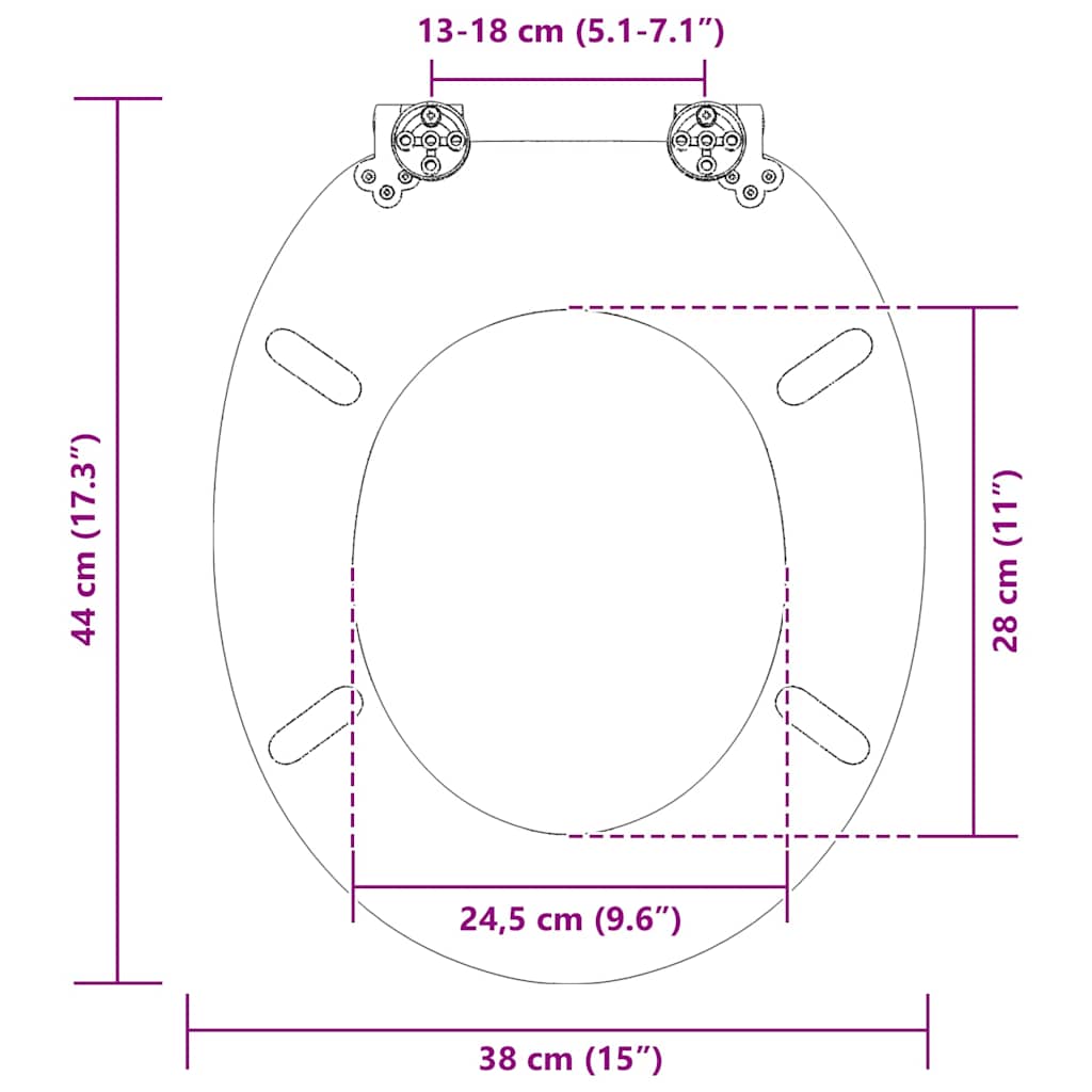 Soft-Close Toilet Seat Gelb und Weiß 44 x 38 cm MDF-Platte