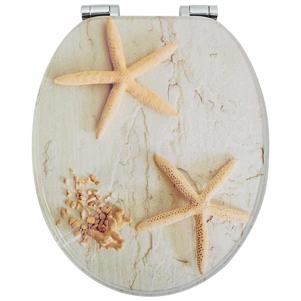 Soft-Close Toilet Seat Gelb und Weiß 44 x 38 cm MDF-Platte