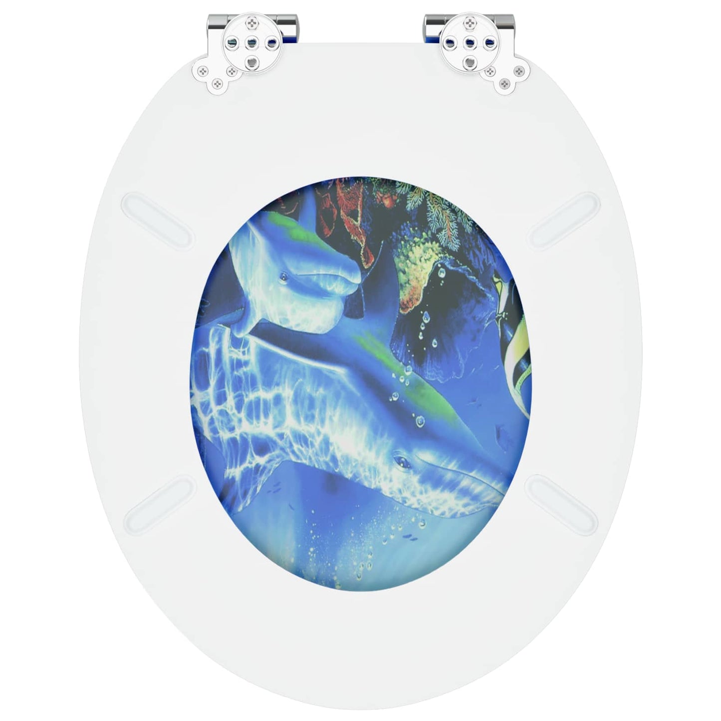 Soft-Close Toilet Seat Blau 44 x 38 cm MDF-Platte
