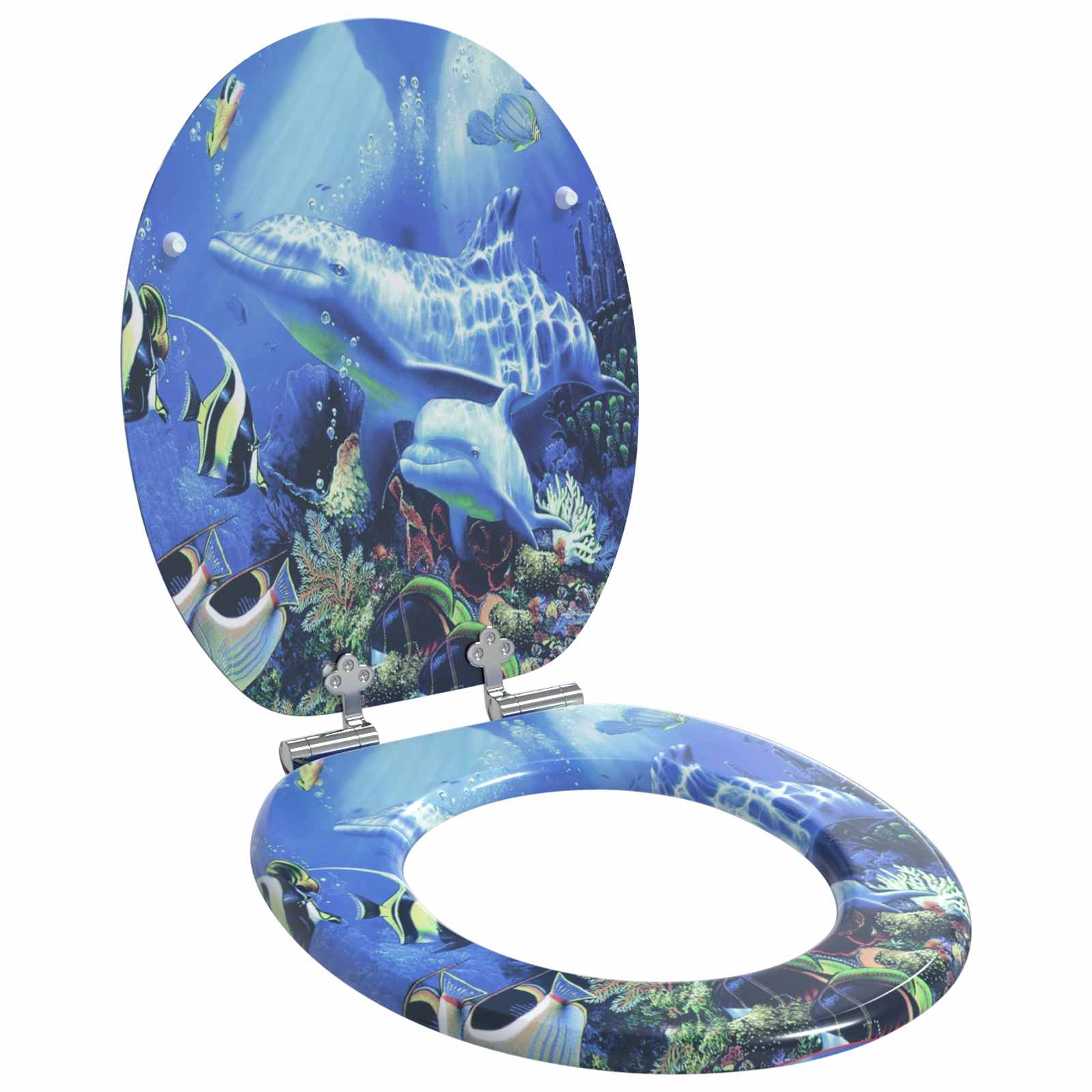 Soft-Close Toilet Seat Blau 44 x 38 cm MDF-Platte