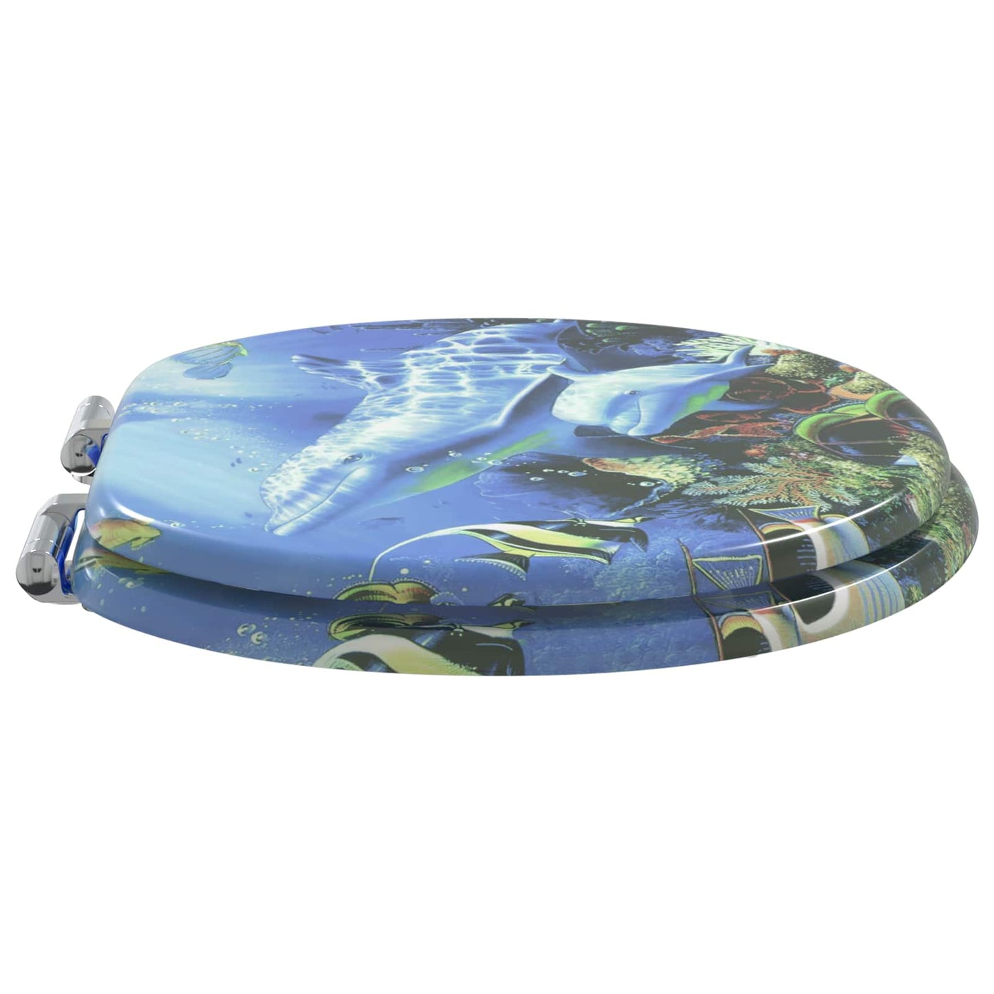 Soft-Close Toilet Seat Blau 44 x 38 cm MDF-Platte