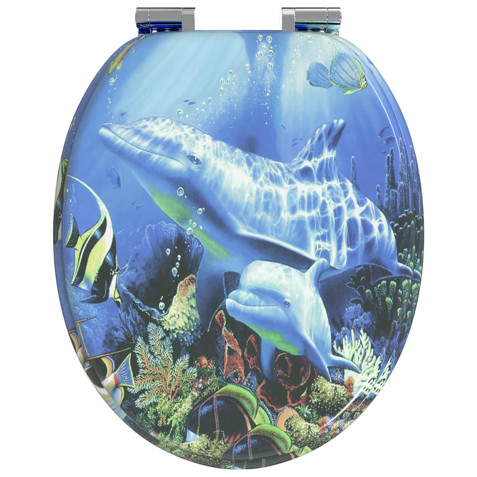 Soft-Close Toilet Seat Blau 44 x 38 cm MDF-Platte