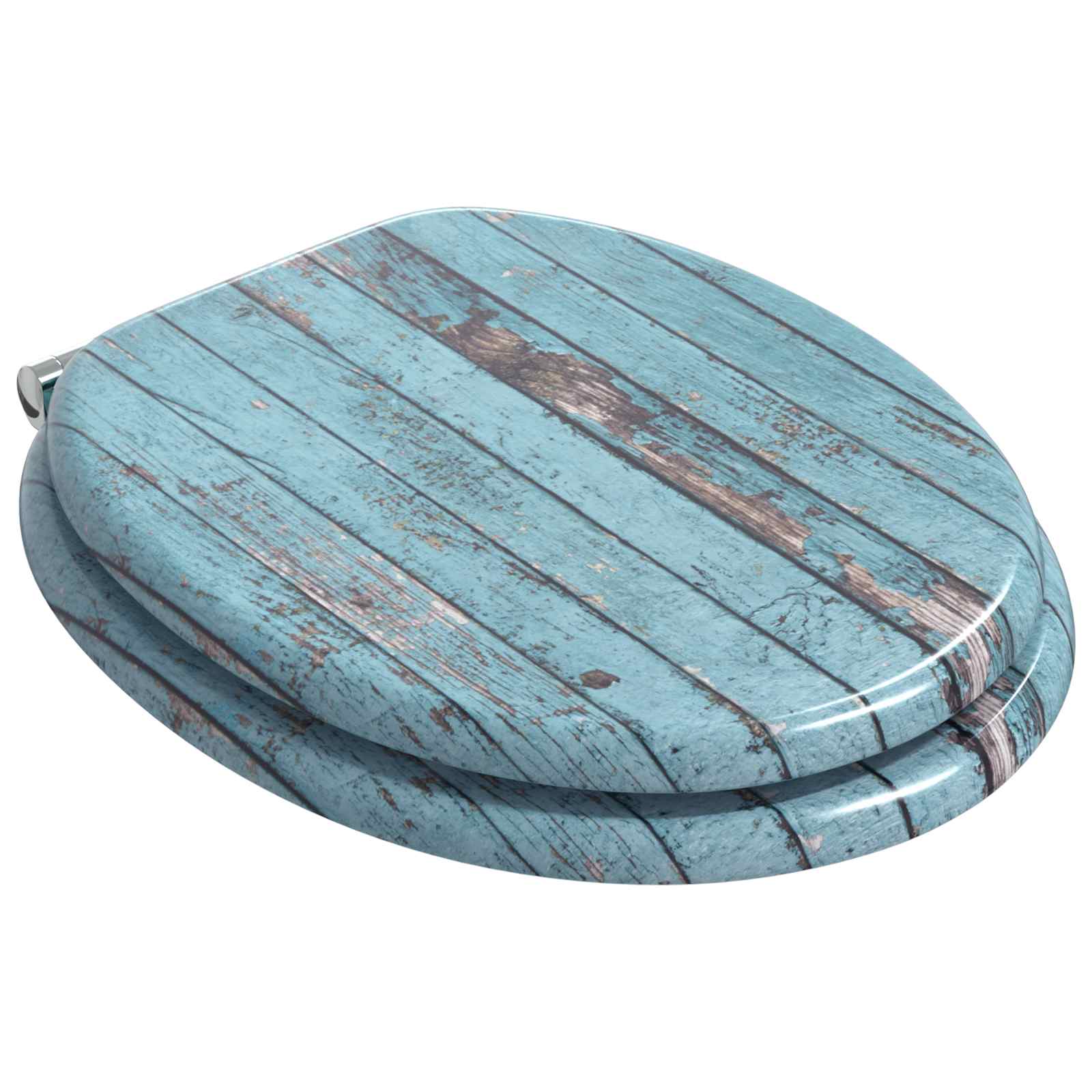 Soft-Close Toilet Seat Blau 44 x 38 cm MDF-Platte