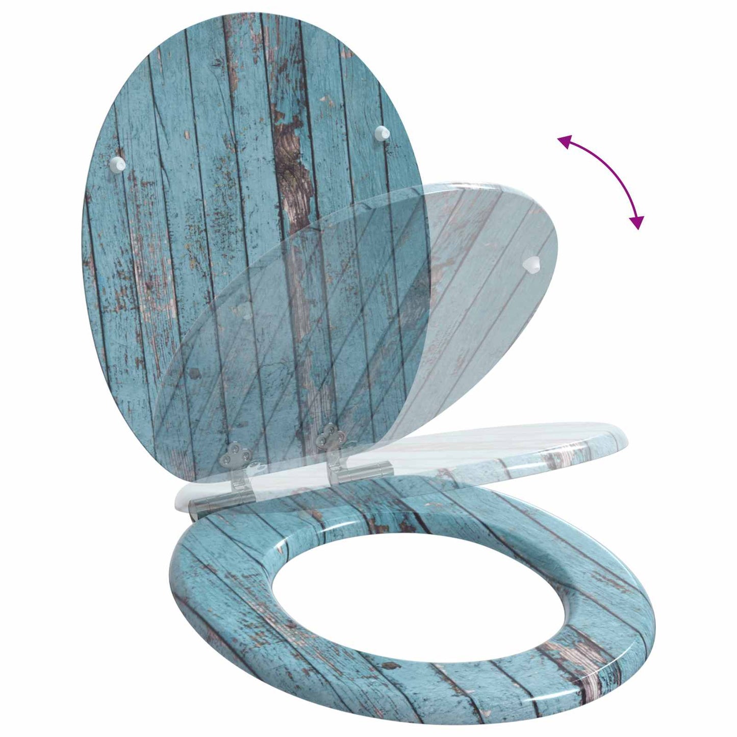 Soft-Close Toilet Seat Blau 44 x 38 cm MDF-Platte