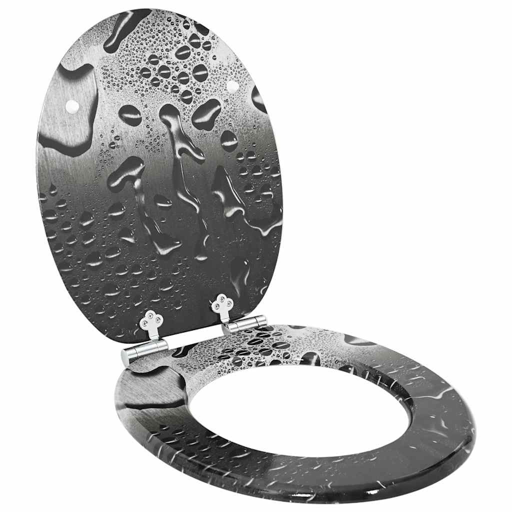 Soft-Close Toilet Seat Grau 44 x 38 cm MDF-Platte