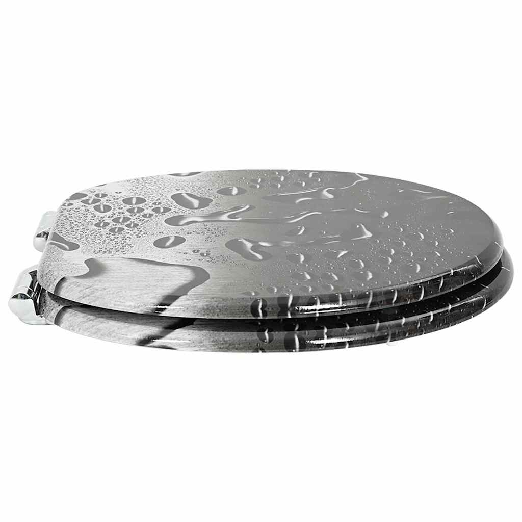 Soft-Close Toilet Seat Grau 44 x 38 cm MDF-Platte