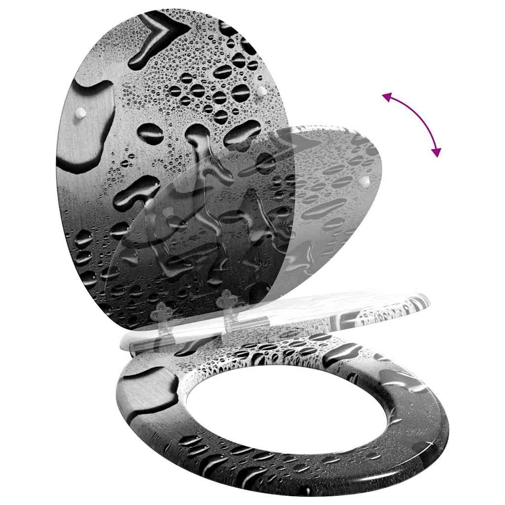 Soft-Close Toilet Seat Grau 44 x 38 cm MDF-Platte