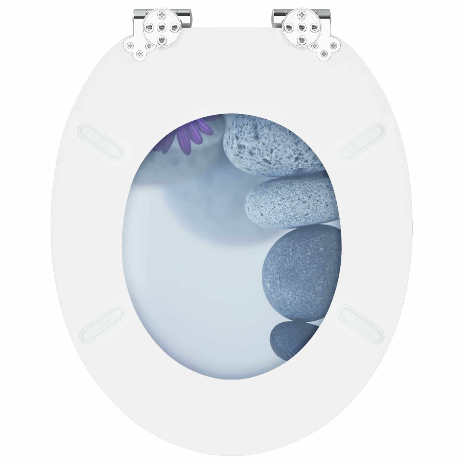 Soft-Close Toilet Seat Grau 44 x 38 cm MDF-Platte
