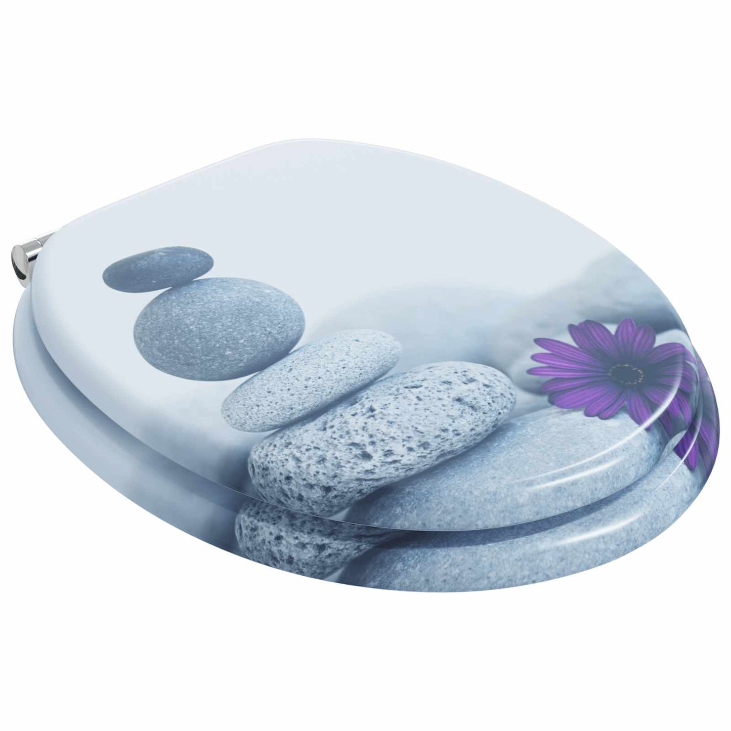 Soft-Close Toilet Seat Grau 44 x 38 cm MDF-Platte