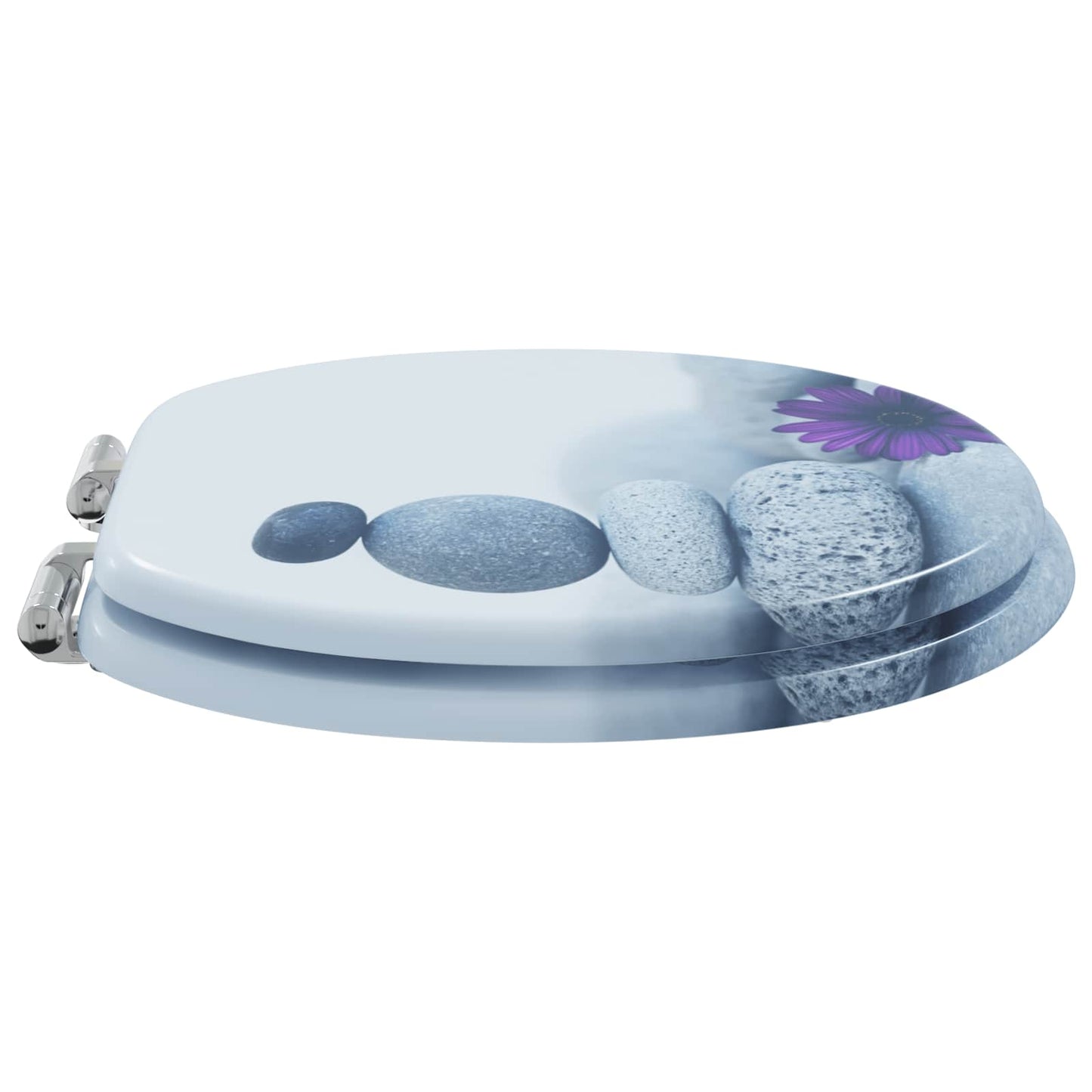 Soft-Close Toilet Seat Grau 44 x 38 cm MDF-Platte