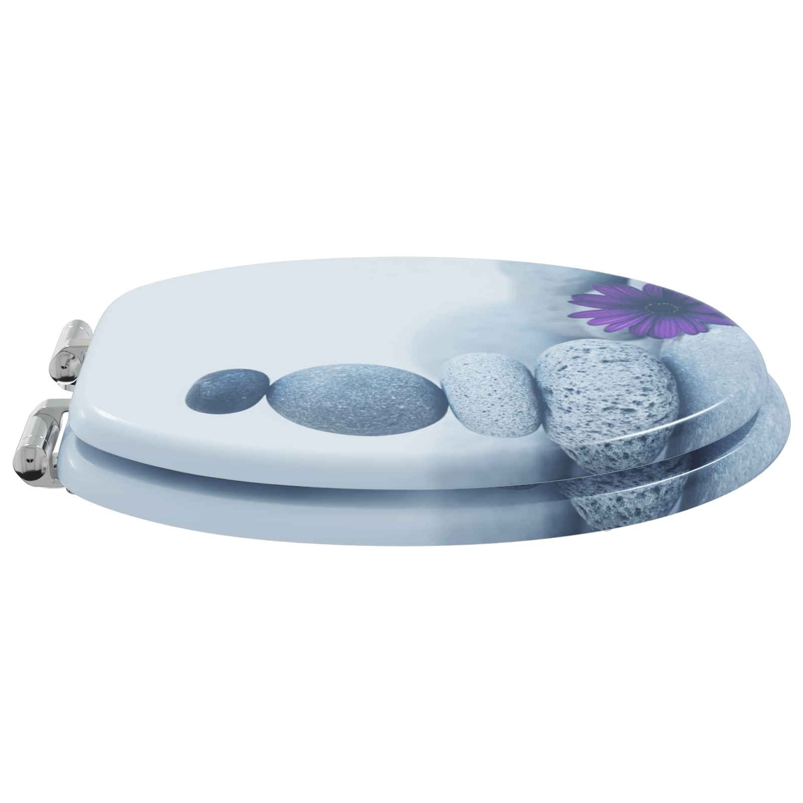 Soft-Close Toilet Seat Grau 44 x 38 cm MDF-Platte