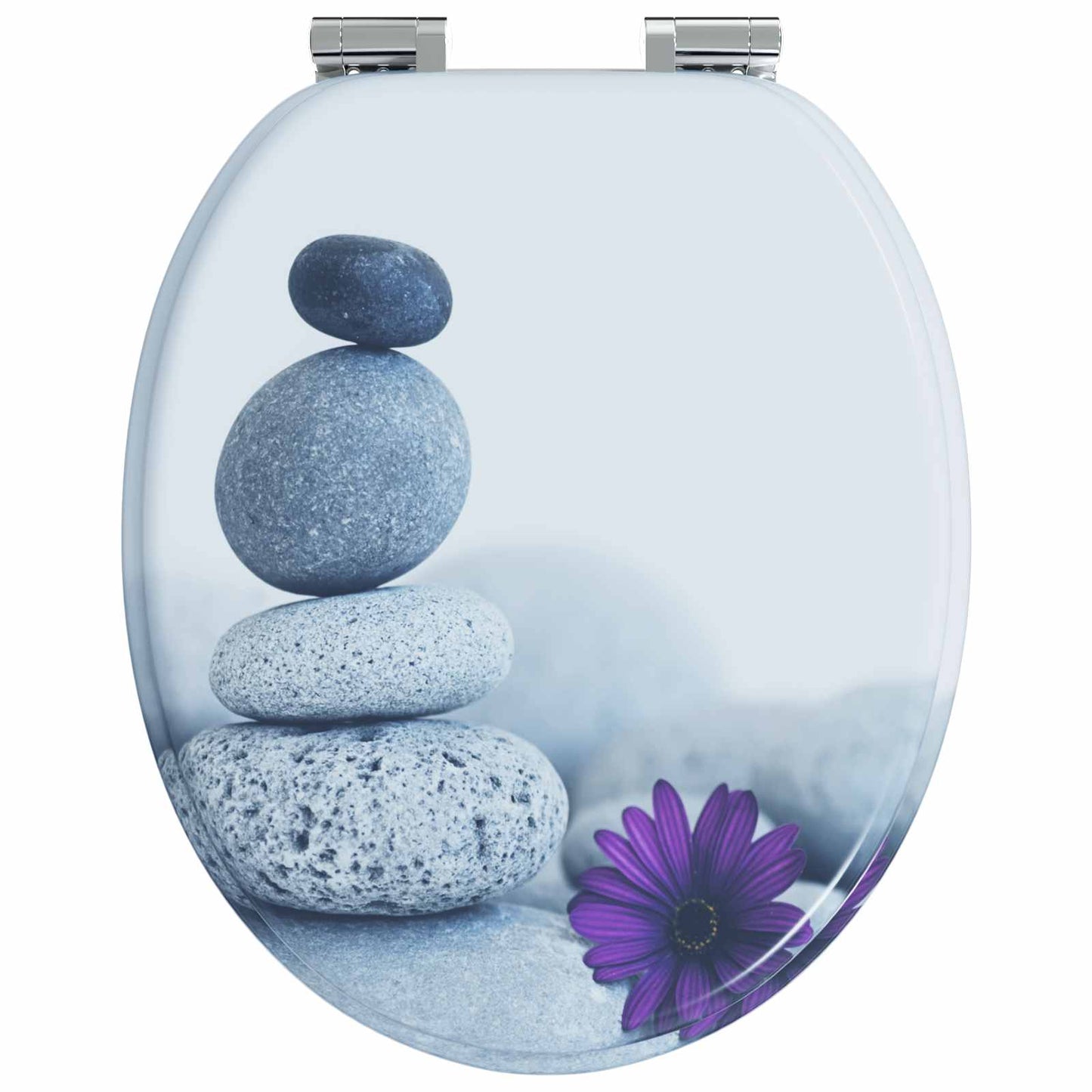 Soft-Close Toilet Seat Grau 44 x 38 cm MDF-Platte